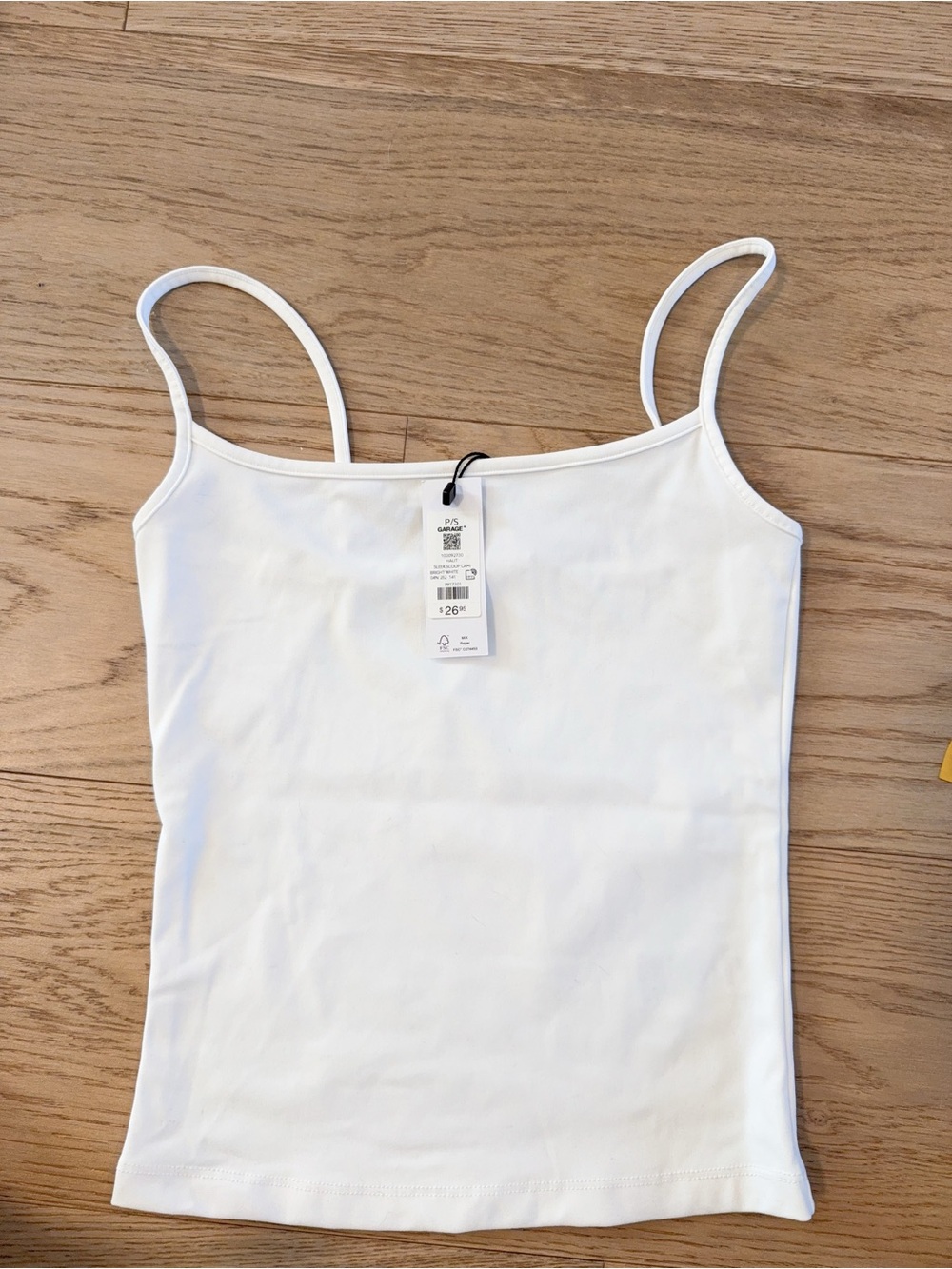 NWT 100092730 Garage sleek SCOOP CAMI bright white S